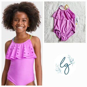 Cat & Jack Girls' Sunny Daisy One Piece Swimsuit 3KIDZ-BJ